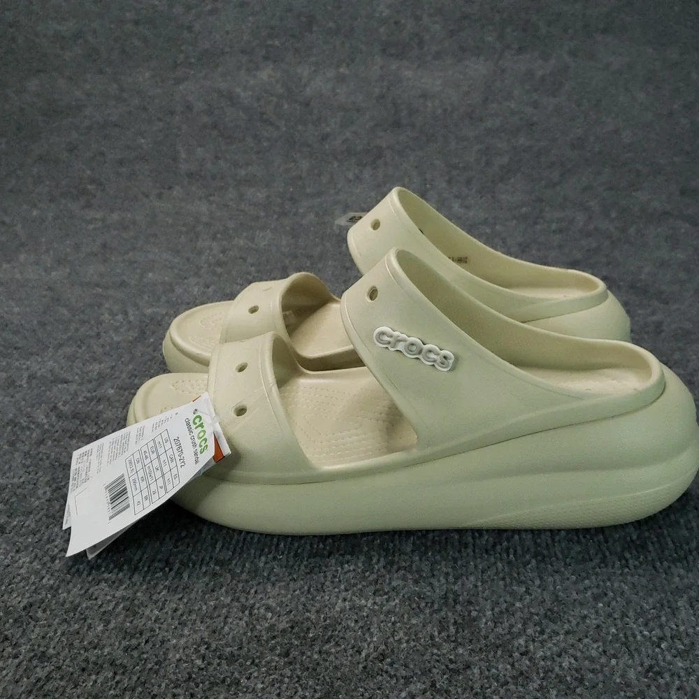 Crocs Shoes Mens Size 11 Beige Classic Crush Clog Sandal Casual Comfort 207670